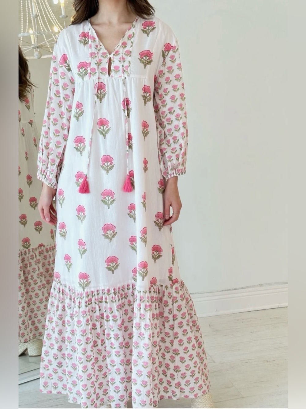 Sunshine Tienda Copa Dress Pink Marigold 3/4 Sleeves Sz XS Never Worn! Cleaned